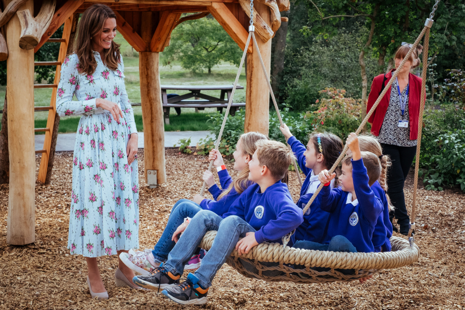 The Duchess of Cambridge at the RHS Wisley Back to Nature Garden.