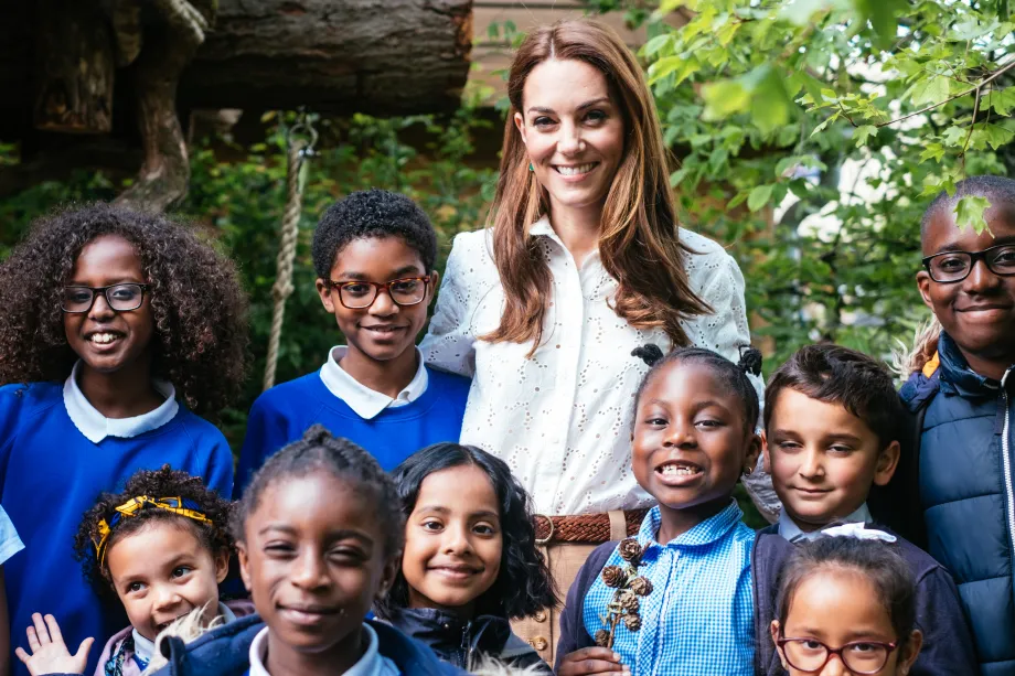 The Duchess of Cambridge in the RHS Back to Nature Garden at the Chelsea Flower Show.