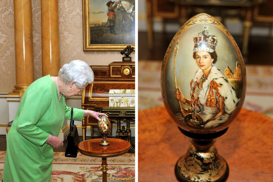 Wooden Egg given as a gift to The Queen in 2010