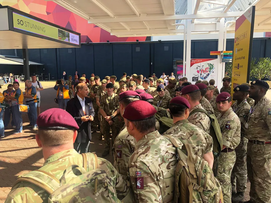 The Earl of Wessex speaks to the Princess of Wales Regiment