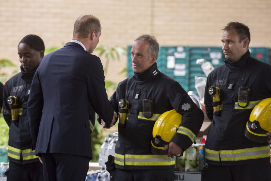 The Duke of Cambridge meets the fire service
