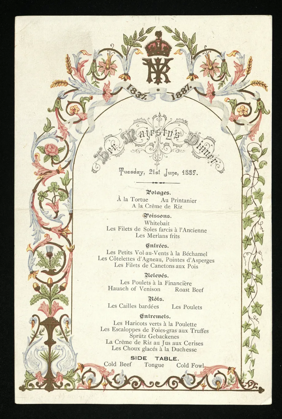 Golden Jubilee Dinner Menu