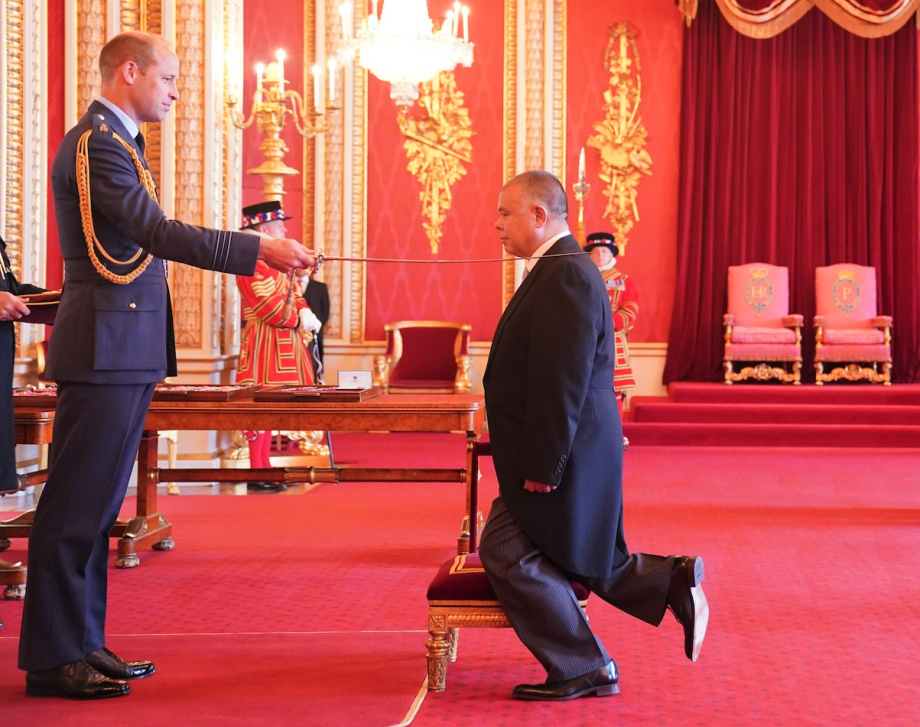 The Duke of Cambridge awards Jonathan Van-Tam with his Knighthood