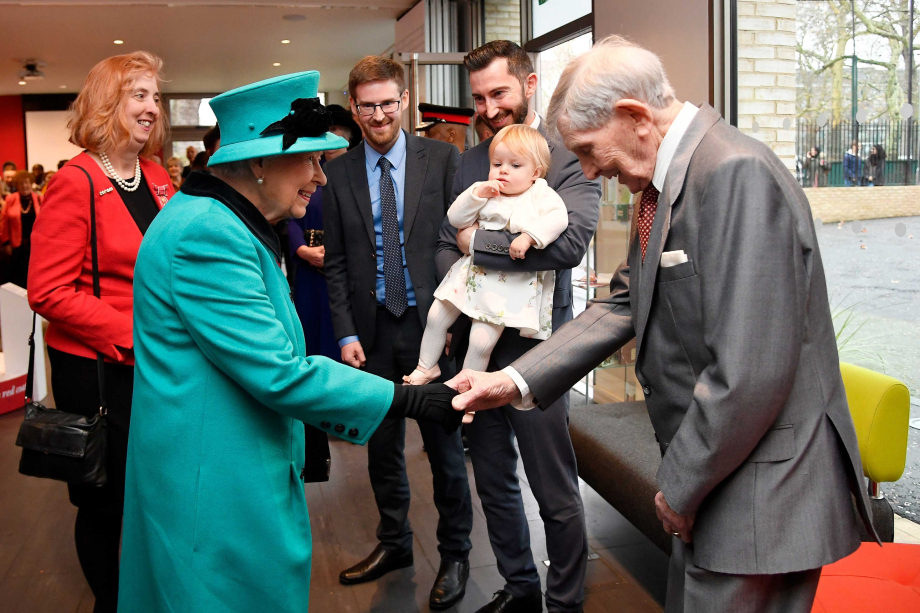 Her Majesty meets Edward and Mia at the opening of The Queen Elizabeth II Centre