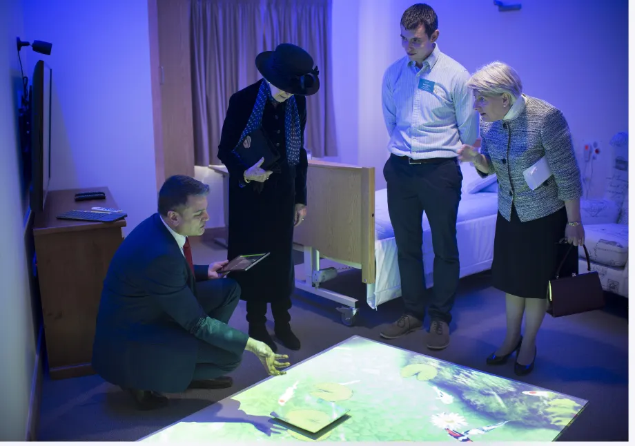 Princess Alexandra views sensory technology available in residents' bedrooms