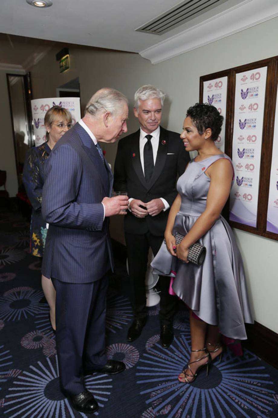 HRH with Phillip Schofield and Francesca Brown, winner of the Young Achiever Award