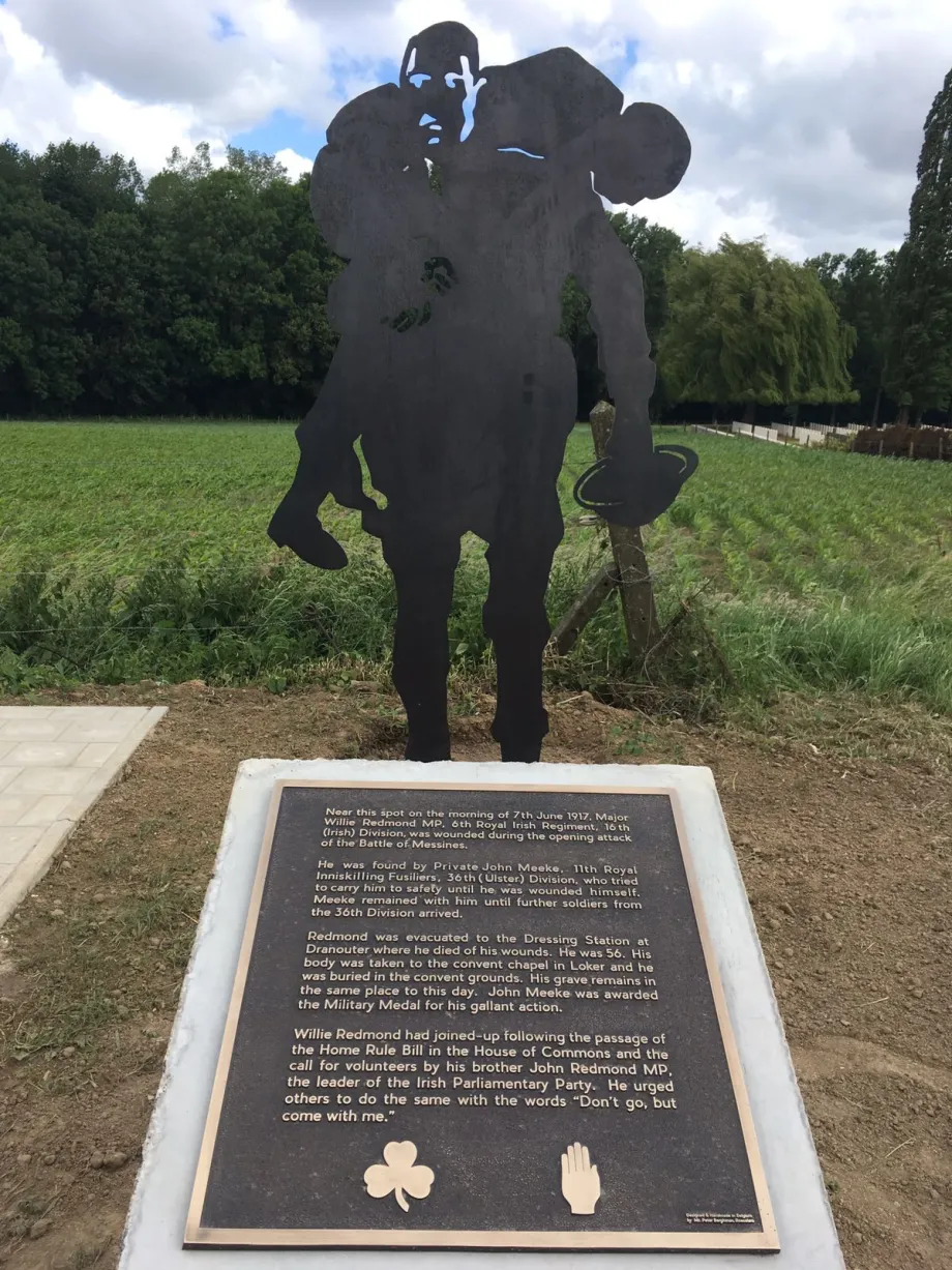 Plaque dedicated to Major Willie Redmond and Private John Meeke