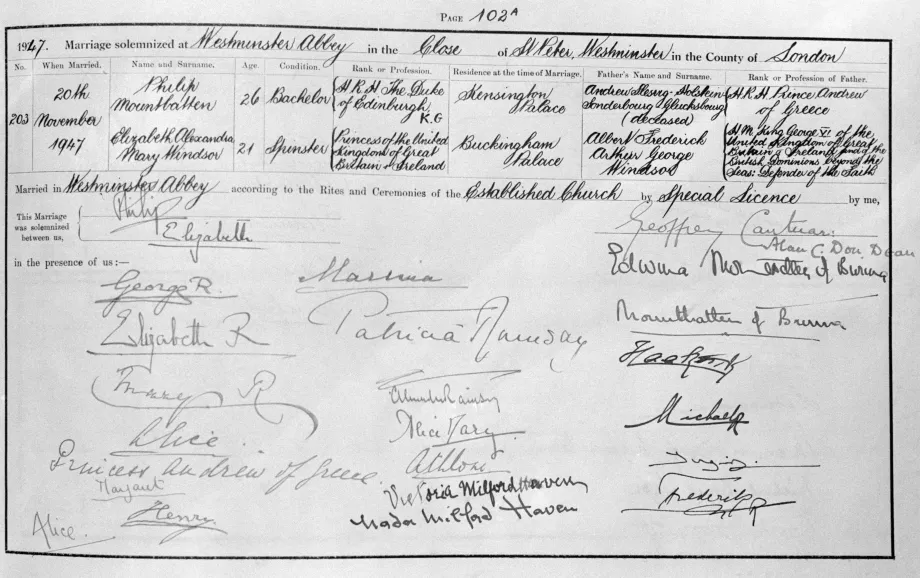 The wedding certificate