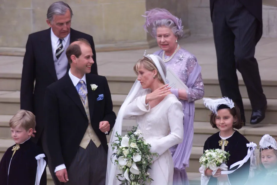 Members of the Royal Family outside St George's Chapel