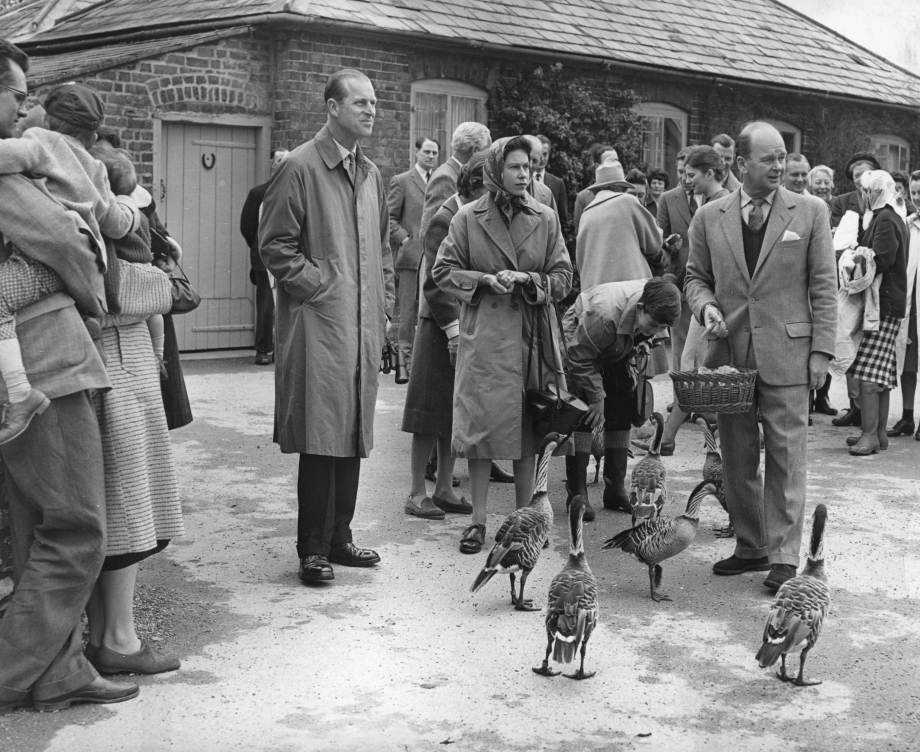 The Duke of Edinburgh and The Queen at the Severn Wildfowl Trust in Gloucestershire in 1961