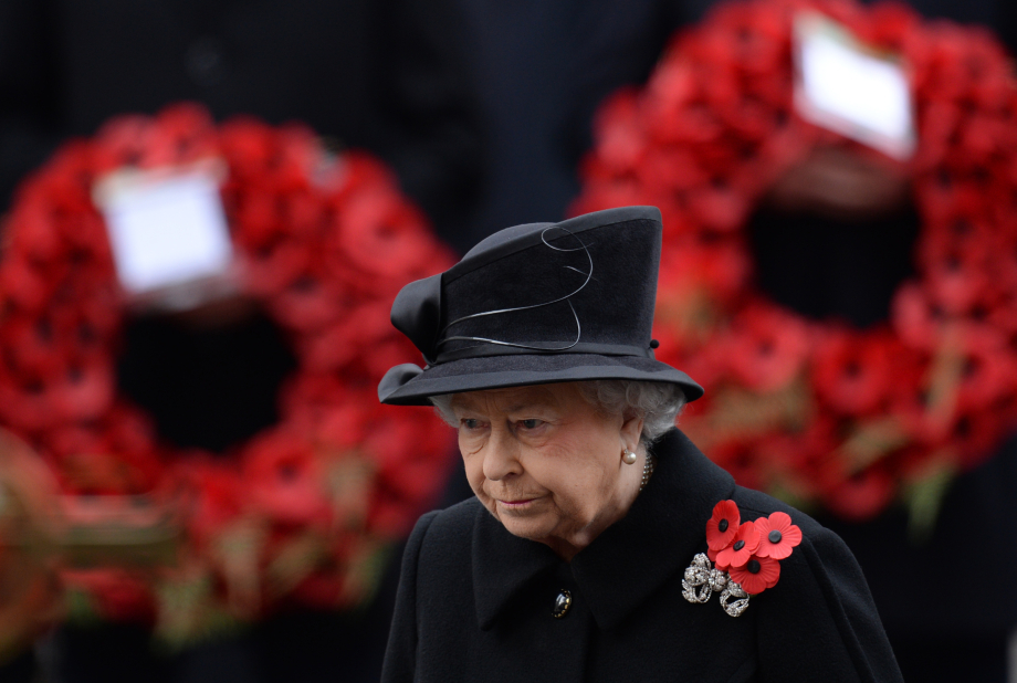 The Queen at the Cenotaph in 2014