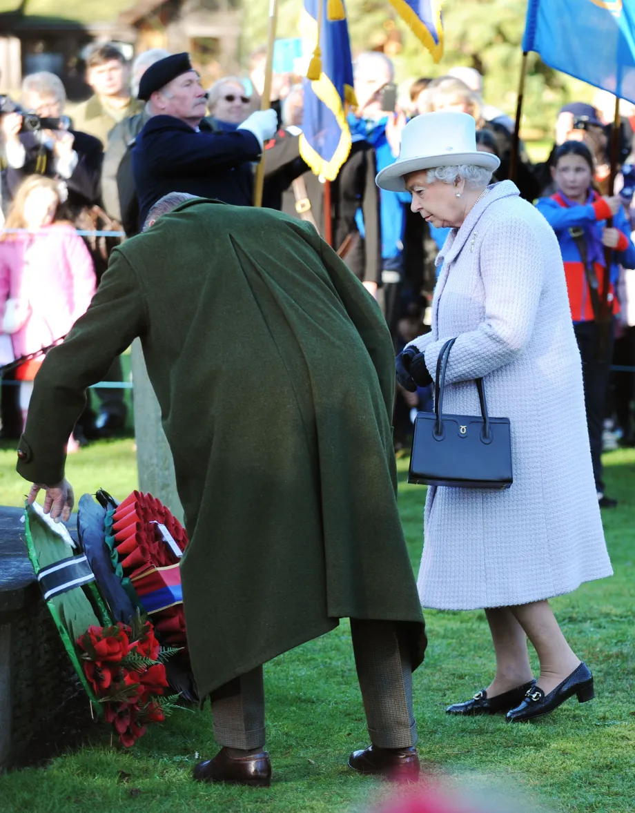 Laying wreaths at Sandringham 