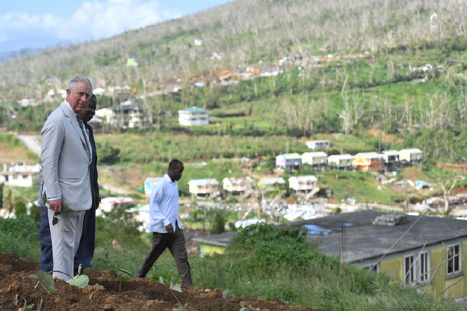 The Prince of Wales views Bellevue Chopin Farm on Dominica