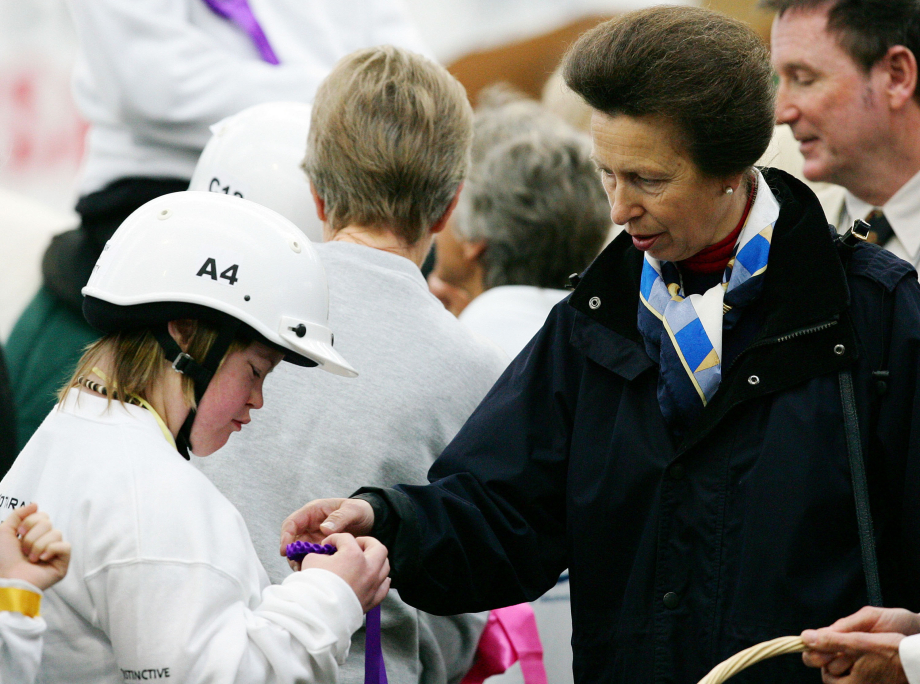 The Princess Royal presents ribbons to the children on her visit to the Ambury Park Centre for the Riding for the Disabled Groups' Ribbon Day at Mangere Bridge, Auckland, New Zealand, Wednesday, 2006. 