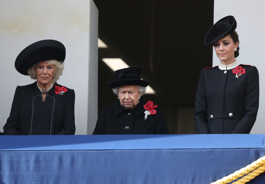 The Queen watches the Service of Remembrance