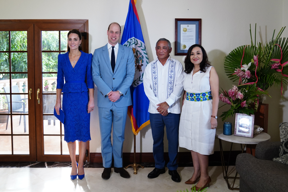 The Duke and Duchess of Cambridge are welcomed to Belize