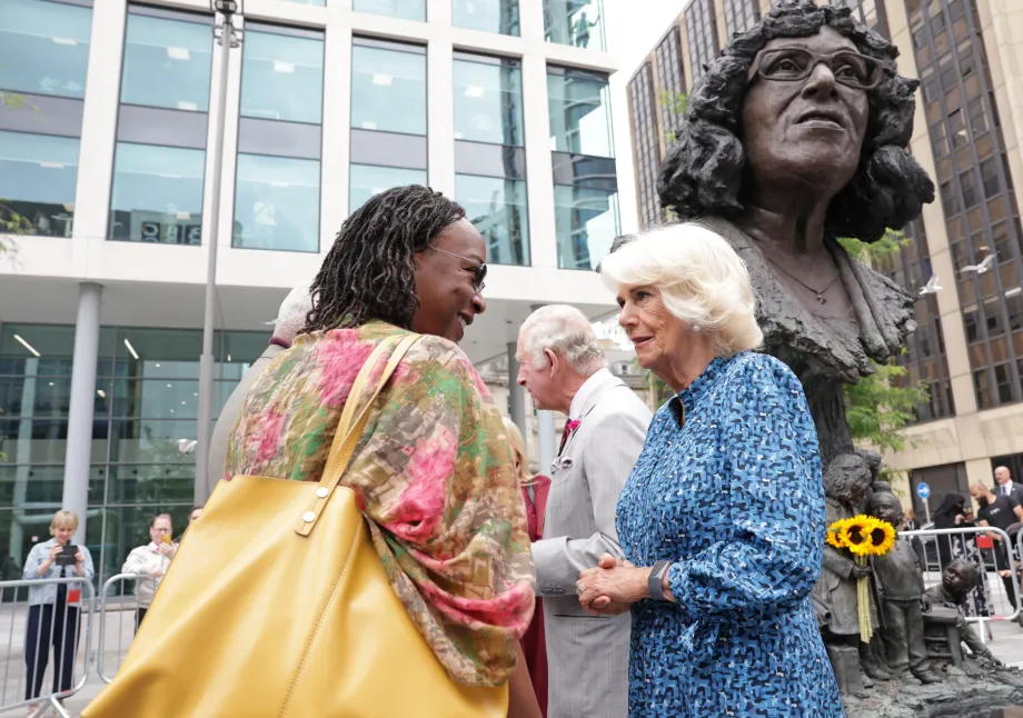 The Prince of Wales and The Duchess of Cornwall view Betty Campbell's Statue