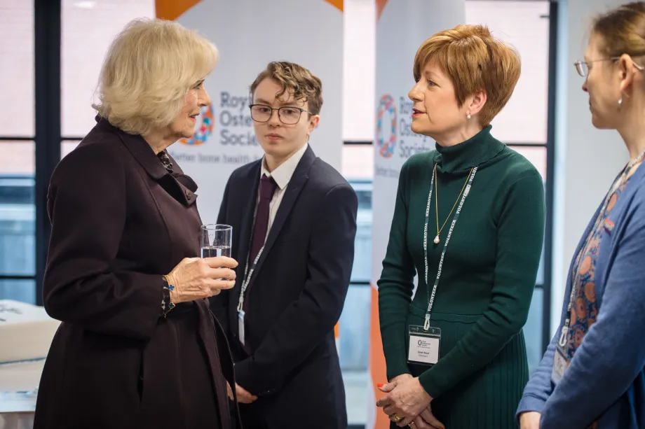 The Queen Consort speaks to volunteers of the Royal Osteoporosis Society