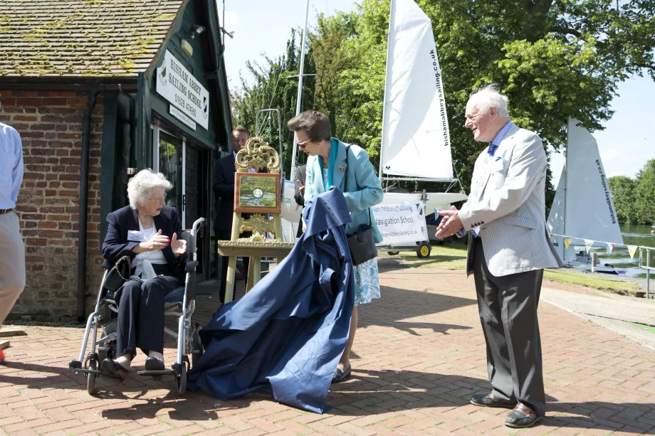 The Princess Royal unveils a plaque to celebrates The Rivertime Trust's 10th Anniversary