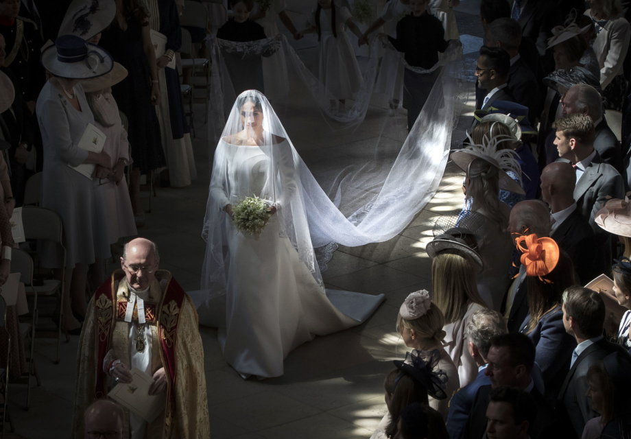 The Duchess of Sussex walks down the aisle
