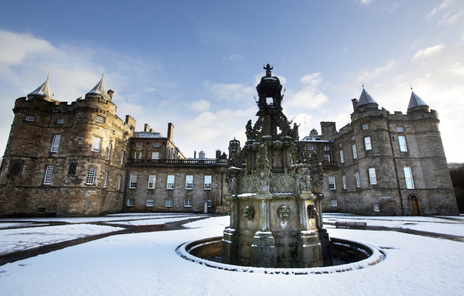 The Palace of Holyroodhouse Forecourt in the snow