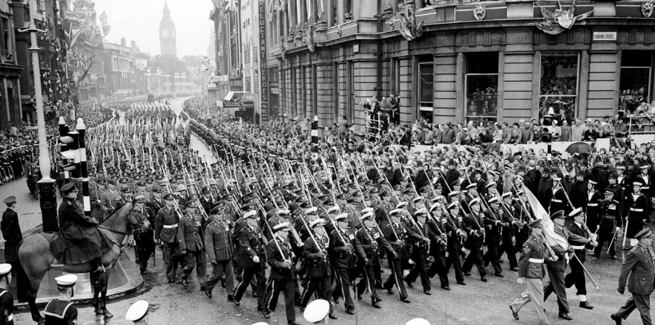 The South African Contingent march in parade for The Queens Coronation in 1953