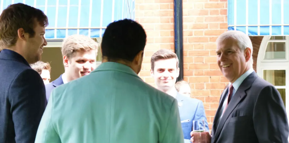 The Duke of York with students 