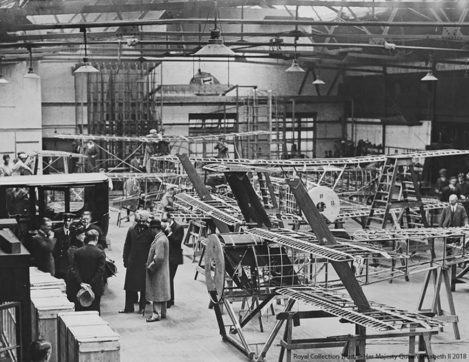 George V visits a factory