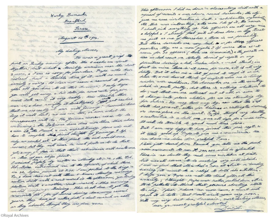 Edward Prince of Wales writes to his mother, Queen Mary