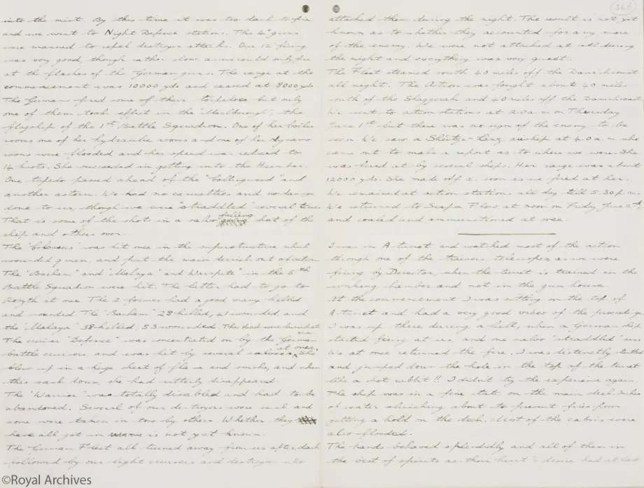 Prince Albert's account of the Battle of Jutland