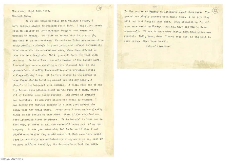 Prince Maurice letter