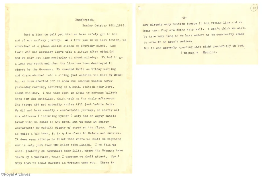 Prince Maurice letter