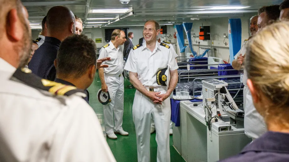 The Earl of Wessex on RFA Argus