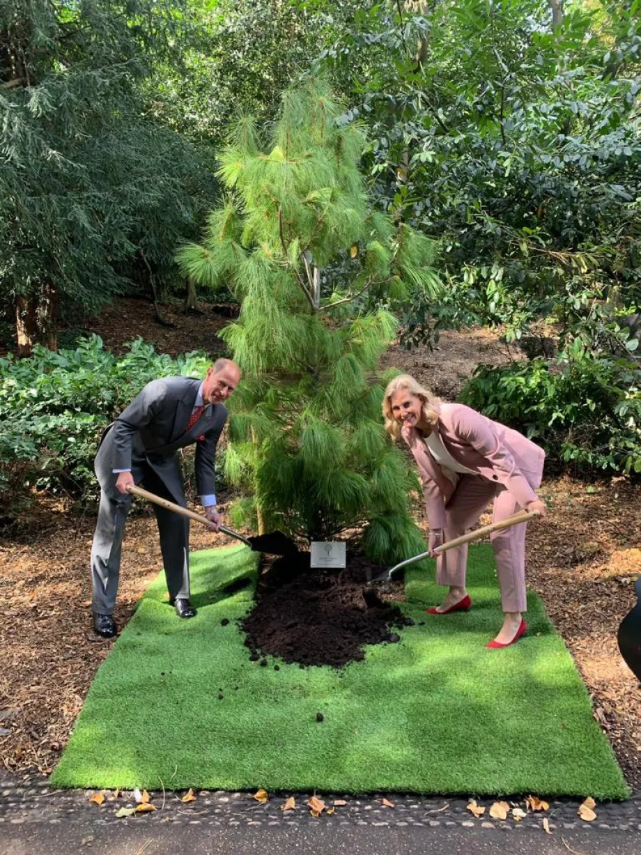 The Earl and Countess of Wessex plant a tree at Miller Park