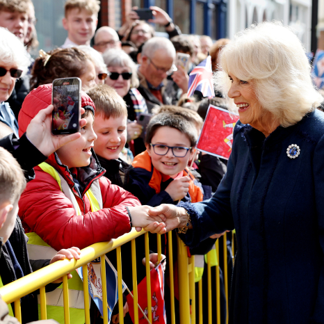 The Queen meeting with young children during the Isle of Man visit. 