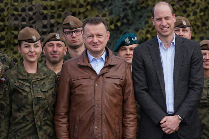 The Prince with the Polish Defence Minister, Mariusz Blaszczak and members of the Polish Armed Forces