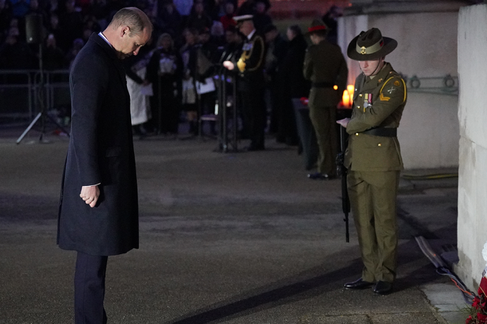 The Prince of Wales attends the Anzac Day Dawn Service