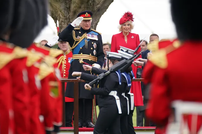 The King presents new Standards and Colours at Buckingham Palace