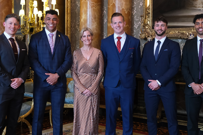 The Duchess of Edinburgh welcomes British Bobsleigh & Skeleton Association athletes and staff to Buckingham Palace
