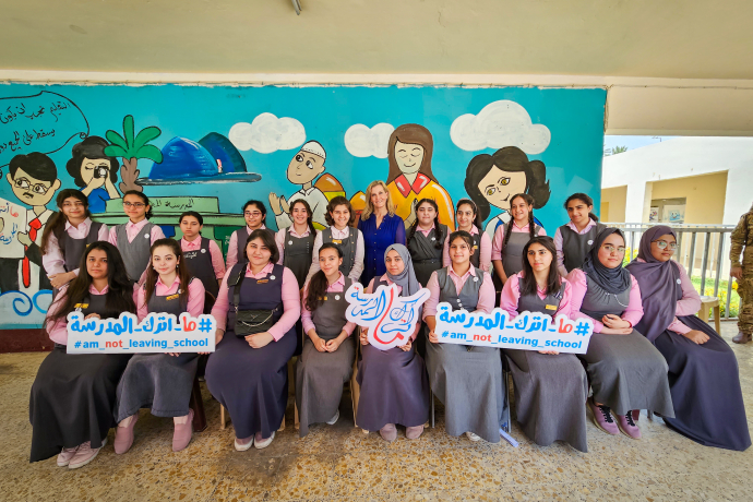 The Duchess of Edinburgh visits a school in Iraq