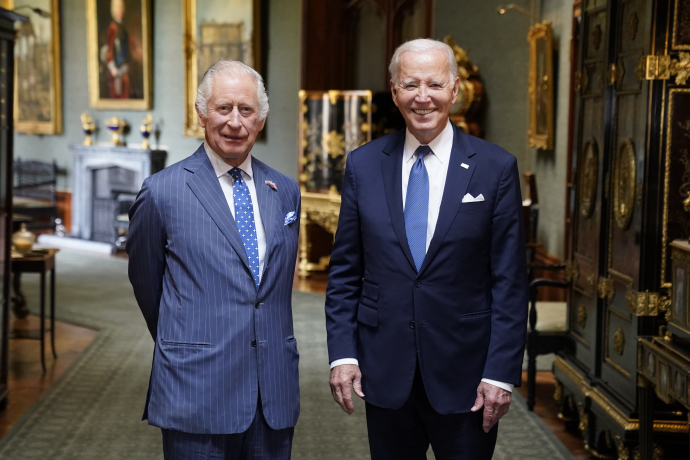 The King and President in the State Rooms at Windsor