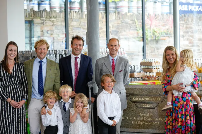 The Duke of Edinburgh visits Healeys Cornish Cyder Farm