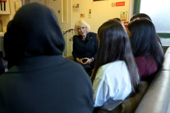 Queen Camilla during a visit to Ashiana women's refuge in London. Picture date: Wednesday December 6, 2023.