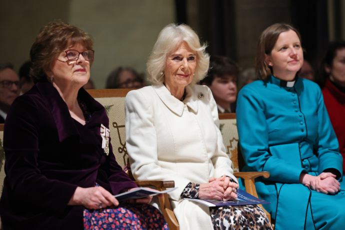 Queen Camilla attends a musical evening at Salisbury Cathedral in Wiltshire, to celebrate the work of local charities including the Wiltshire Bobby Van Trust, Wiltshire Air Ambulance, and Community First - Youth Action Wiltshire, as well as the regimental charities of the Grenadier Guards and The Rifles.