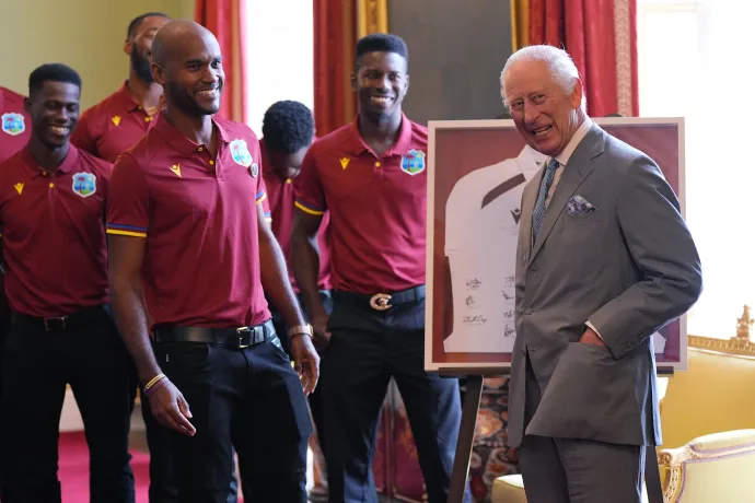The King meets the West Indies Cricket Team
