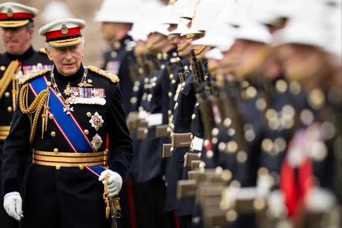 The King presents New Colours to the Royal Marines