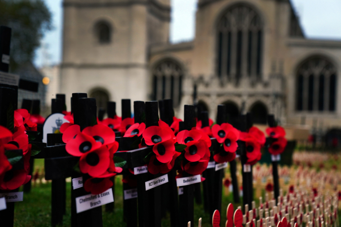 Remembrance crosses at Westminster Abbey