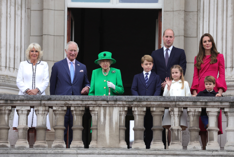 Members of the Royal Family on the balcony of Buckingham Palace during the Platinum Jubilee weekend