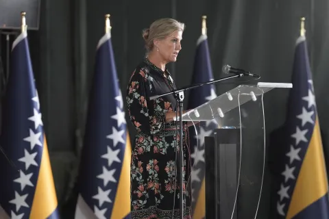 The Duchess of Edinburgh speaks at the Commemoration of the 30th Anniversary of the Srebrenica Genocide