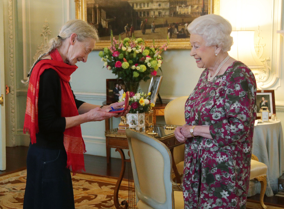 Gillian Allnutt is presented with The Queen's Gold Medal for Poetry by Queen Elizabeth II at Buckingham Palace, London.